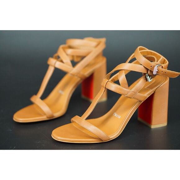 Christian Louboutin Bombinissima 85 Brown Leather Sandals SZ 36 NIB $945 - Picture 2 of 11